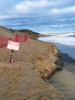 Beach erosion after high tides